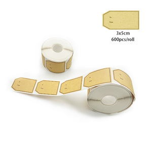 Etiquetas Decorativas de Papel Kraft Marrón Hechas a Mano por Rollo, 600 Etiquetas Adhesivas para Envolver Regalos de Navidad - Product Image 1