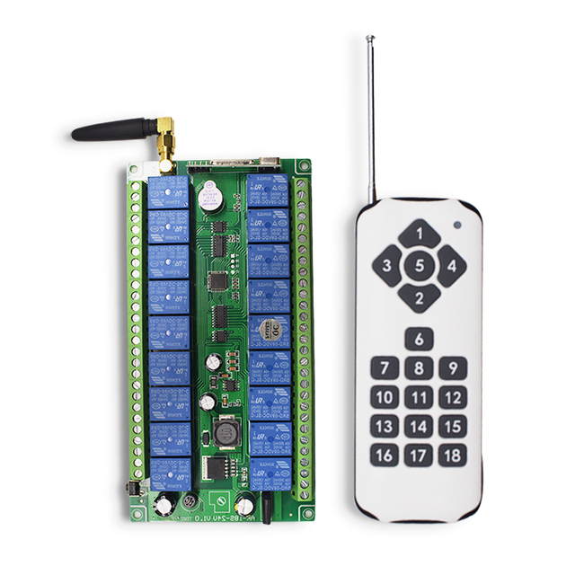 18 Channel 433MHz RF Remote Control Transmitter Learning Code 220v 433mhz Transmitter Receiver