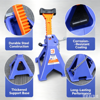 HOPM Cric de levage 3 tonnes, hauteur minimale 285 mm, plage de levage 145 mm, hauteur maximale 425 mm, poids net 5,2 kg, avec goupille de sécurité et patin en caoutchouc