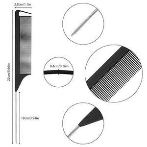 หวีจัดแต่งทรงผมโลโก้สั่งทำ หวีป้องกันไฟฟ้าสถิ<span class=keywords><strong>ต</strong></span> หวีร้อน หวีช่างตัดผม หวีคาร์บอน หวีโลหะ หวีจัดแต่งทรงผมแบบแม่นยำ หวีหางหนู - Product Image 2