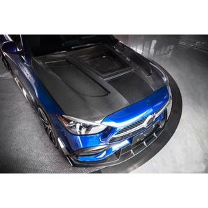 Kit Carrozzeria in Fibra di Carbonio Secca per Mercedes-Benz Classe <span class=keywords><strong>C</strong></span> W206 - Aggiornamenti W206 Stile <span class=keywords><strong>CT</strong></span>: Labbro Anteriore, Diffusore Cofano, Spoiler, Minigonne Laterali - Product Image 6