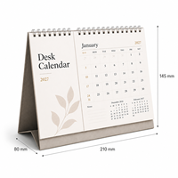 Calendrier de bureau minimaliste 2025 – Couvertures matifiées, bords découpés avec précision, support en carton rigide gris pour bureau moderne à domicile