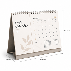 Calendrier de bureau minimaliste 2025 – Couvertures matifiées, bords découpés avec précision, support en carton rigide gris pour bureau moderne à domicile - Product Image 3