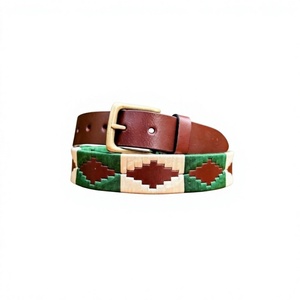 Cinturones de Cuero Genuino de Vaca Hechos a Mano, Duraderos, con Diseño Bordado, Cinturón Polo Personalizado y Colorido, Estilo Único para Hombre, Oferta Especial - Product Image 1