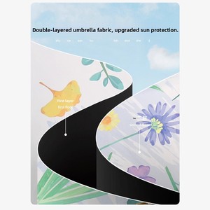 Paraguas Manual de Vinilo Creativo de Doble Capa y 8 Varillas, Plegable en Cinco Partes, Protección UV, Para <span class=keywords><strong>Sol</strong></span> y Lluvia, Para Todo Tipo de Clima, Venta al por Mayor de Fábrica, Paraguas de Regalo - Product Image 2