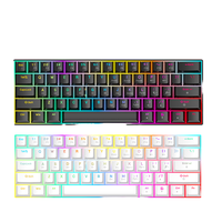 Clavier mécanique filaire 60% avec interrupteurs Gateron, rétroéclairage LED USB Type-C, 61 touches, mini clavier de jeu fin espagnol, 3 touches