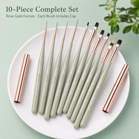 Pinceau à ongles ovale haut de gamme, manche en bois, poils en nylon extra fins, fournitures professionnelles pour la manucure en salon