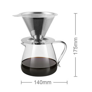 <span class=keywords><strong>Carafe</strong></span> à café en verre fabriquée à la main en acier inoxydable filtre réutilisable goutte à goutte cafetière portable Offre Spéciale - Product Image 4