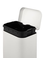 Poubelle à pédale écologique en acier inoxydable de 50 L pour la maison, la cuisine, le bureau, avec seau intérieur, couvercles et pédale, poubelle de recyclage