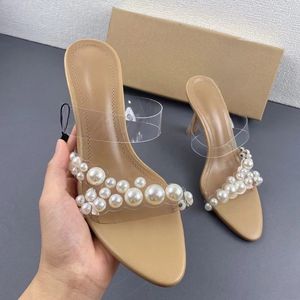 New Model Zapatos De Mujer High Heel Stiletto <b>Mules</b> Pearl Toe Heels for Women Ladies Pumps - Product Image 1