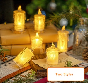 2023 candele Tealight senza fiamma tremolanti a LED popolari candele bianche piccole luci da tè con Timer azionano per mer con effetto reale - Product Image 5