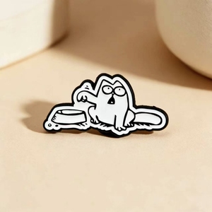 Broche en émail mignonne <span class=keywords><strong>de</strong></span> <span class=keywords><strong>Simon</strong></span>'s Cat, broche amusante <span class=keywords><strong>de</strong></span> <span class=keywords><strong>chat</strong></span> <span class=keywords><strong>de</strong></span> dessin animé pour les amoureux des chats - Product Image 2