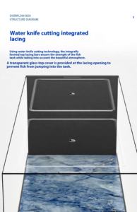 Réservoir de poissons en verre de 200 gallons <span class=keywords><strong>Aquarium</strong></span> en verre ultra clair à faible teneur en fer avec filtre intégré Boîte électrique - Product Image 6