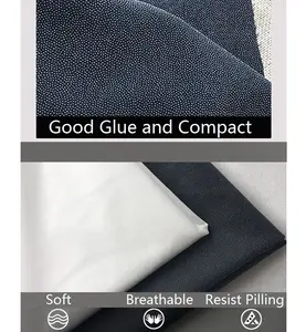 % 100 Polyester sakız kalmak düz dokuma yapışkanlı tela için moda giysi kumaş