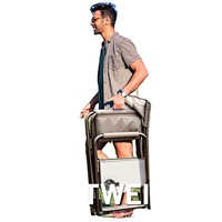 Chaise de chasse portable en plein air avec table d'appoint chaise directrice pliante chaise de camping en bois