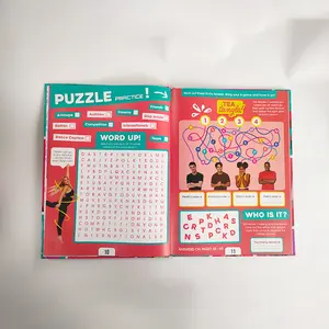 Capa dura personalizada para crianças mix and match livros de palavras cruzadas labirinto quebra-cabeças impressão para educação infantil