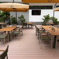 Hochwertige Moderne Umweltfreundliche Wasserdichte Holz-Kunststoff-Verbund-Terrassendielen Außenbodenbelag für Garten Park Pool Terrasse
