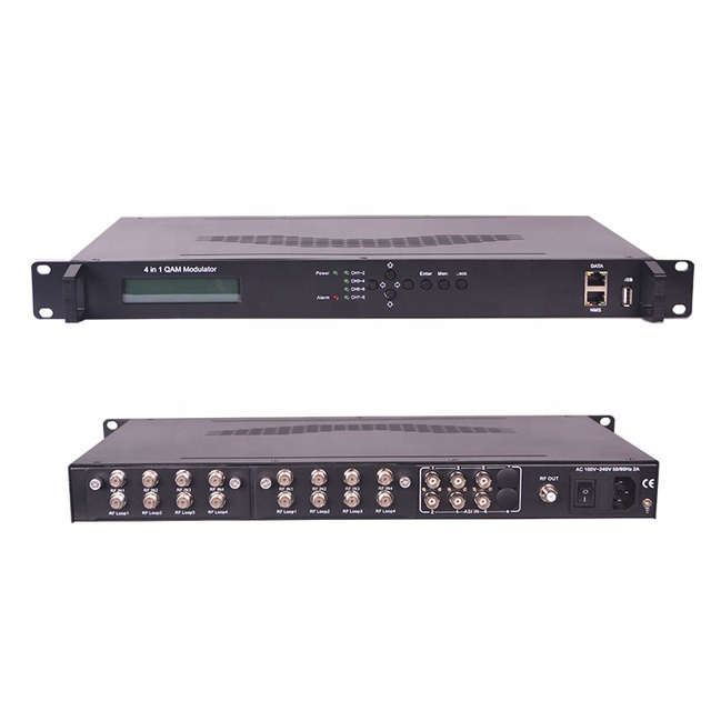 IP QAM Modulator  Digital Modulator 4 in 1 4 DVB-C/S/S2/ATSC Tuner Dvb-t2 Modulator