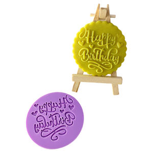 Moule à embosser en acrylique pour biscuits, <span class=keywords><strong>pochoir</strong></span> pour gâteau <span class=keywords><strong>Joyeux</strong></span> <span class=keywords><strong>Anniversaire</strong></span>, moule à fondant, glaçage, biscuits, fournitures de pâtisserie, outils de décoration de gâteaux - Product Image 6