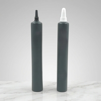 Tube cosmétique souple 20ml 30ml 50ml en plastique avec embout pointu intégré 22mm, bouchon à vis, gris anthracite mat, logo personnalisé