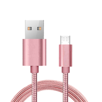 Câble micro-USB tressé en nylon à haute élasticité de 1m 3 pieds charge rapide 3A pour une utilisation Android et écouteurs