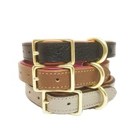 Collier de chien rembourré en cuir véritable, produits pour animaux de compagnie de haute qualité, boucles durables, produits de luxe pour animaux de compagnie, harnais, ensembles de laisses, beige bordeaux