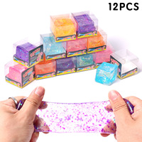 Jouet Squishy Flocon de Neige, Balles Anti-Stress, Cube Doux en Maltose, Jouets à Presser Fidget, Jouet Fidget à Remontée Lente, Squishy Glaçon