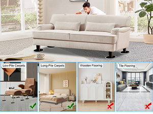 Protecteur de pieds de chaise en plastique ovale de haute qualité, adhésif, PTFE, glisseurs de meubles, déplaceurs de meubles pour tapis - Product Image 3