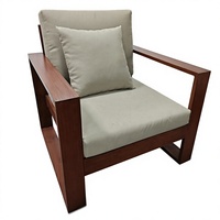 Ensemble de canapés de luxe personnalisés et durables pour l'extérieur, avec structure en aluminium et coussins imperméables couleur bois, pour hôtels et parcs