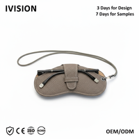 Étui à lunettes en cuir PU coloré personnalisé avec logo, pochette souple pour le rangement des lunettes, vente en gros