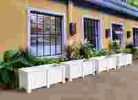 Blanc carré en plastique PVC rectangulaire légume rectangle jardin extérieur PVC jardinière grand
