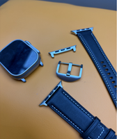 Connecteur de montre en métal et ensemble de boucles en acier inoxydable pour Apple Watch Ultra 1 2 3, adaptateur de bracelet en cuir 46/49 mm, accessoires de boucle