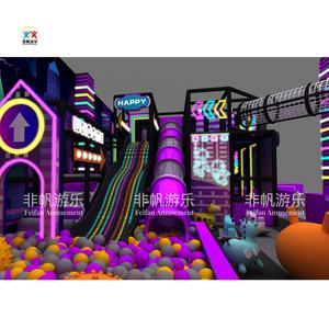 Aire de jeux intérieure pour enfants de grande hauteur, aire de jeux intérieure de haute qualité, parc de jeux commercial attrayant et doux avec éclairage LED - Product Image 1