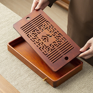 ถาดชาไม้เนื้อแข็งขายส่ง, โต๊ะชาสำหรับเก็บน้ำในครัวเรือน, โต๊ะชงชาขนาดเล็ก, ถาดชาไม้แบบพกพาสำหรับหนึ่งคน - Product Image 3