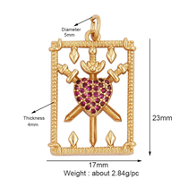 Classiques amour coeur étoile Zircon Focal pendentif à breloque, créatif coquille perle 18K plaqué or bijoux accessoires fournitures M41