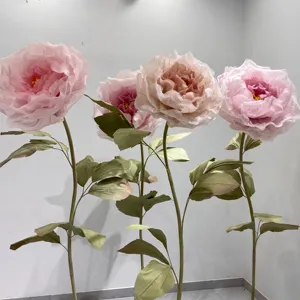 Flores de amapola de peonía gigante de N-101, con soporte de tallo de 30-100cm, decoración de flores grandes y gigantes para eventos de boda