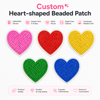 Patchs perlés en forme de cœur personnalisés, certifiés usine, appliques d'amour de haute qualité pour vêtements, marque OEM ODM, commande en gros