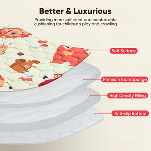 Tapis de jeu antidérapant pour bébé, pliable, lavable en machine, imprimé animal, matelas pour parc de jeu, pour tout-petits et nourrissons - Product Image 4