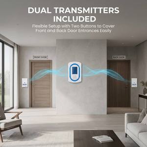 Campanello Wireless LUCKARM con Doppio Trasmettitore, Segnale a Lungo Raggio, 32 <span class=keywords><strong>Suonerie</strong></span> per Casa e Ufficio, Certificato CE RoHS - Product Image 2