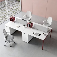 Bureau de travail moderne personnalisable pour 2 à 6 personnes, table d'ordinateur en bois avec armoire à compartiments pour poste de travail