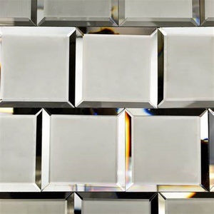 Custom Cut Size Shape <b>Square</b> Golden Bronze Bevelled Edge <b>Mirror</b> Tiles for Modern Wall Deco - Product Image 5