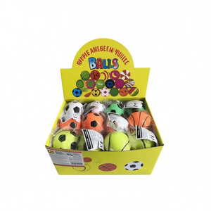 Fluorescent Rubber Toy <b>Balls</b> 6 Cm Assorted Sports Design Display Pack - Product Image 1