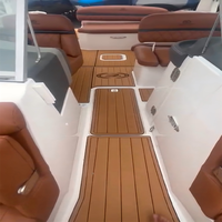 Tapis de pont en mousse EVA imitation teck pour plateforme de bain et cockpit de bateau Cobalt 26 2012, style SeaDek MarineMat Gatorstep, auto-adhésif