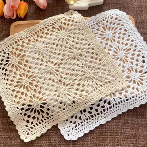 Vente en gros d'attrape-rêves rond évidé crocheté à la main dentelle maille fleur <span class=keywords><strong>assiette</strong></span> de bureau plat isolation tapis décoratif - Product Image 2