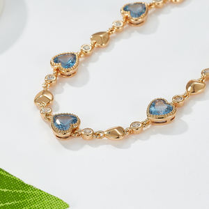 아이벤치 지르콘 17cm 테니스 여성 패션 맞춤형 7mm 18cm CZ 로맨틱 하트 14K 골드 로듐/플래티넘 도금 링크 팔찌 - Product Image 3