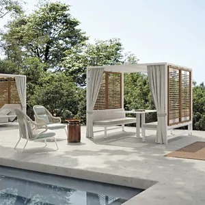 Cabana Bed <strong>Outdoor</strong> Patio Garden Furniture <strong>Outdoor</strong> <strong>Daybed</strong> <strong>with</strong> Gazebo Lounge <strong>Canopy</strong> Chaise <strong>Daybed</strong> Aluminum Frame Sunbed - Product Image 1