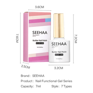 SEEHAA Adhesivo de Gel Translúcido Blanco para Uñas, <span class=keywords><strong>Manicura</strong></span> Semipermanente Estilo Francés para Belleza de Uñas DIY, Lámpara LED, Botella de Fuente de Luz - Product Image 3