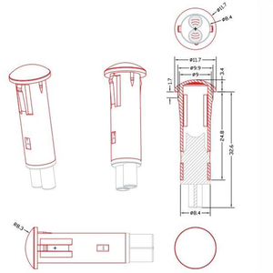 Luz Indicadora K63 <span class=keywords><strong>T150</strong></span>, 9 mm de Diámetro con Cables de Silicona de 300 mm, Equipo Económico - Product Image 6