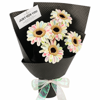 5 Buah Buket Bunga Gerbera Daisy Chenille Gradien Pastel Buatan Tangan Bunga Buatan Dekorasi Rumah Hadiah Liburan