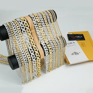 Collier à la mode HIP HOP en argent sterling 925 de 12 mm de largeur, entièrement serti de moissanite, chaîne cubaine - Product Image 6